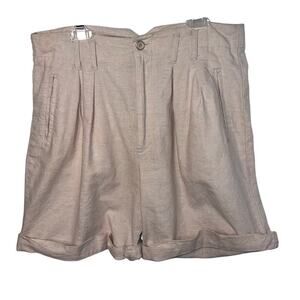 Kikomo‎  juniors size 13/14 pleated khaki linen Bermuda granola girl shorts
